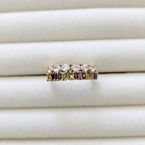 Moonstone and Gemstone Ring Size 9